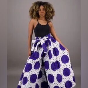 Black Top with Purple and White Polka Dot Skirt